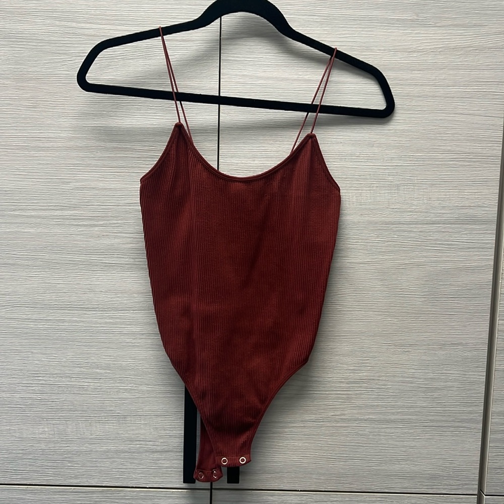 brick red bodysuit